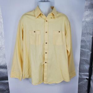 Vintage Par Four Sportswear Shirt Mens XL Yellow Button Front Made in USA
